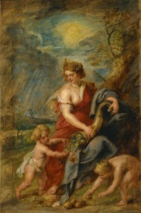 Peter Paul Rubens, Abundantia, c. 1630 [Public domain or Public domain], via Wikimedia Commons