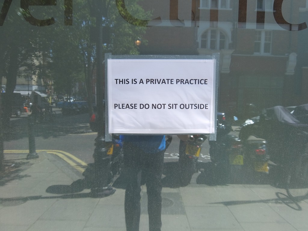 Sure, it's a private clinic, but isn't this public realm?