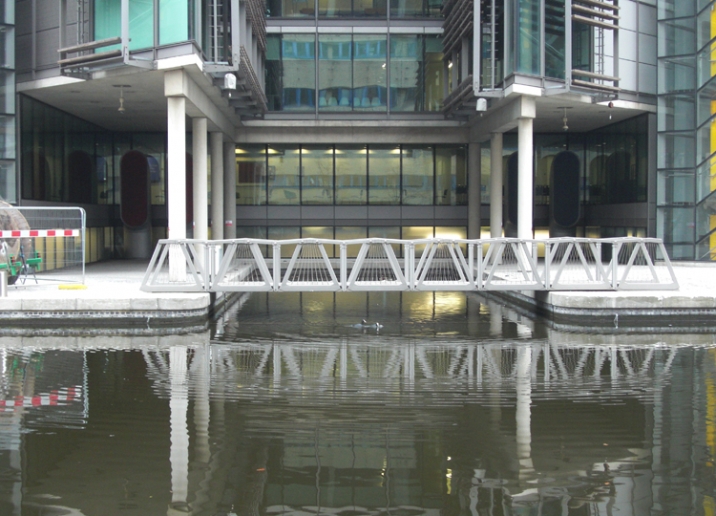 Heatherwick's Rolling Bridge at Paddington Basin. Photo by Author.