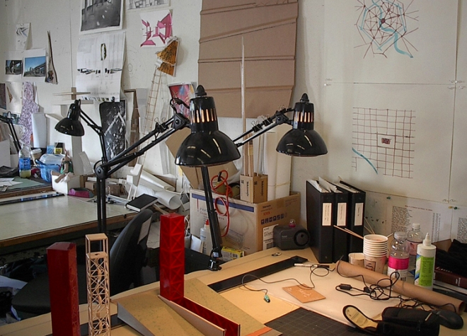 Design studio desk, early 21st Century, Rhode Island School of Design. Photo by author.